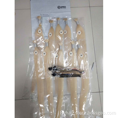 100% Virgin Remy Bulk Hair Extensions European Caucasian Blonde 613 60 Wholesale No Weft Human Hair Extensions